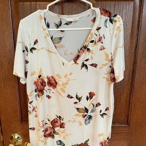 Floral V Neck Shirt